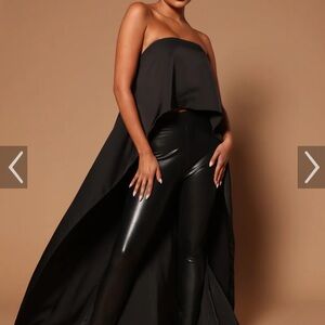 Fashion Nova Black Shelly High Low Tube Top